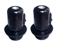 FINELED Lot de 2 supports de lampe vintage en bakélite avec interrupteur intégré E27 ES Noir avec interrupteur