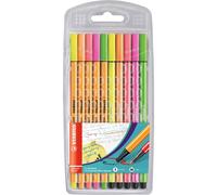 STABILO Pochette de 5 feutres Point 88 FLUO et Pen 68 FLUO