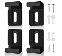 FINELYCR Fixation Miroir, 4 Pièces Supports de Miroirs Muraux, Large Trou Unique Fixation Mural pour Miroir, Noir, pour des Miroirs d’une Épaisseur de 17 à 19 mm