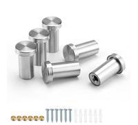 FINELYCR Patère Murale en Acier Inoxydable, 6 Pièces, Argent, Moderne et Minimaliste, Stable et Ferme, Facile à Installer, Pour les Chambres, Salles de Bains et Salons