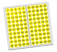 Finest-Folia Cercles PVC Numérotés 1-100, 15 mm, Jaune, Lot de 100 | R013