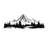 Finest Folia KX098 Lot d'autocollants pour voiture, caravane, bus, camping-car, résistant aux intempéries, motif montagne, 112,7 x 39,5 cm, motif montagnes gris moyen, forêt noire