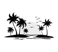 Finest Folia KX102 - Lot d'autocollants pour voiture - Motif plage avec soleil - 102,5 x 56 cm - Pour voiture, caravane, bus, camping-car - Résistant aux intempéries - KX102 (soleil blanc, plage noir)