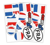 Finest Folia Lot de 2 autocollants A4 drapeau pays sticker drapeau pays flag pour voiture moto autocollant auto-adhésif résistant à la pluie R217 (17 France)