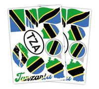 Finest Folia Lot de 2 autocollants format A4 - Motif drapeau de pays pour voiture et moto - Autocollants - Résistant aux intempéries - R217 (56 Tanzanie)