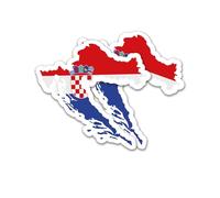 Finest Folia Lot de 2 autocollants - Silhouettes de pays - Motif drapeau de l'État fédéral - Pour voiture, vélo, moto - Bleu modèle - Autocollant - Résistant aux intempéries - R215 (12 Croatie)
