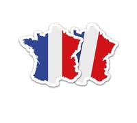 Finest Folia Lot de 2 Autocollants Silhouettes Pays Drapeau Bleu
