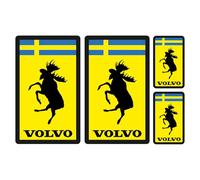 Finest Folia Lot de 4 emblèmes d'élan compatibles avec Volvo Fun pour voiture, amusants, imperméables, résistants au lavage, suède R187