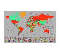 Finest Folia WW02 Sticker mural décoratif Motif carte du monde
