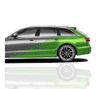 Finest Folia XXL Lot de 2 autocollants mosaïque 58x200cm design géométrique pour côtés de voiture moto van camping-car stickers décoration tuning effet verre brisé camouflage KX074 (Vert)