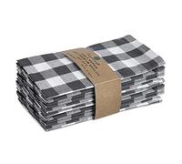 FINGERCRAFT Lot de 12 serviettes de table en coton de qualité hôtelière à carreaux de buffle - Usage quotidien - Serviettes surdimensionnées de 50,8 x 50,8 cm avec coins en biseau - Douces et durables