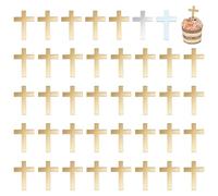 FINGERINSPIRE 48Pcs Charme Croix pour Gâteau Acrylique 50x34mm Croix Acrylique Miroir Or Pic à Gâteau Baptême Toppers pour Gâteaux Toppers pour Cupcakes pour Fête Religieuse Anniversaire Mariage