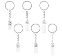 FINGERINSPIRE 6 Sets Porte-Clés Flacon D'Huile Essentielle 3 Tailles Pendentif Flacon en Verre Avec Fonction Aromathérapie Pendentifs Flacons Acrylique Avec Fer Platine Breloque pour Parfum Personnel