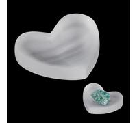 FINGERINSPIRE Bol en Cristal de Sélénite Naturel en Forme de Cœur Couleur Fumée Blanche 55x65mm Bol Décoratif pour Le Rangement Des Bijoux Parfait pour les Bracelets Boucles D'Oreilles Colliers