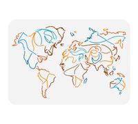 FINGERINSPIRE Carte Du Monde Visage Humain Peinture Grand Pochoir 21x29.7cm PET Personnage Pulvérisation Réutilisable Minimaliste Ligne Motif Mur Pochoir Abstrait Homme Femme Art Visage