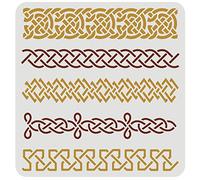 FINGERINSPIRE Celtic Knotwork Border Border Pochch 30x30cm Rope Rope Not Match Drawing Sprunch Plastic Pet 5 lignes Fleur Not Border Pochch pour mur, carreau, album, album photo, bricolage Craft