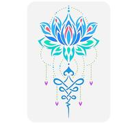 FINGERINSPIRE Fleur de Lotus Pochoir 21x29.7 cm Réutilisable Fleur de Lotus Mandala Tatoo Dessin Modèle DIY Artisanat Fleurs Pochoir pour Peinture Sur Bois Mur Tissu Toile Meubles