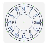 FINGERINSPIRE Pochoir de Cadran D'Horloge pour Peindre 30x30 cm Grand Modèle de Dessin D'Horloge Chiffres Réutilisables Chiffres Romains Pochoir de Peinture en Plastique PET Modèle de Cadran D'Horloge