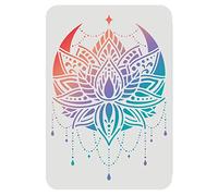FINGERINSPIRE Pochoirs Lotus 29.7x21cm Fleurs en Plastique Dessin Peinture Pochoirs Mandala Fleur Mur Pochoirs Pochoirs Réutilisables pour Bois, Sol, Mur et Carrelage