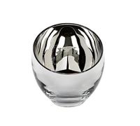 Fink Élégant photophore argenté Ø 11 cm en verre en forme de vase sphérique