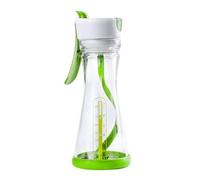 FINLALO Shaker à vinaigrette, étanche, passe au lave-vaisselle, bouteille à salade avec échelle, bouteille mélangeur manuel avec poignée, distributeur mélangeur pour restaurant, maison, cantine