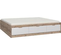 FINLANDEK Lit scandinave VANKKA pour adulte en chêne blanc mat - L 180 x l 200 cm
