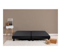 FINLANDEK Rakenne Lot de 2 Sommiers tapissiers a lattes 180 x 200 cm - Bois massif noir + Pieds Noir G