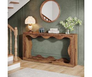 Finmind Table console 160 cm table de canapé derrière le canapé table d'entrée table de couloir pour le salon d'entrée Marron