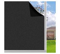 Finnez Fenêtre Verre Dépoli Film Intimité Auto-Adhésif Opaque Anti-UV Statique pour Salle de Bain Bureau Noir Mat 90 x 200cm