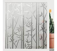 FINNEZ Film Occultant Fenêtre Film Electrostatique Vitre, Non Adhésif Opaque Anti-UV pour Décoration Cuisine, Bureau, Chambre à Coucher Motif de Bambou 44.5 x 200 cm