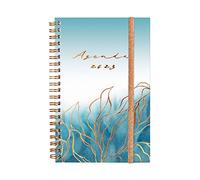 Finocam 760012223 Agenda à spirale semainier horizontal janvier 2023 à décembre 2023 en langue catalane Motif coton Petit format 117 x 181 mm