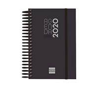 Finocam Agenda 2020 1 jour page spirale Free Noir espagnol