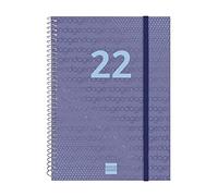 finocam - Agenda 2022 hebdomadaire horizontal, de janvier 2022 à décembre 2022 (12 mois) E10-155x212 mm Spirale Year Bleu Italien