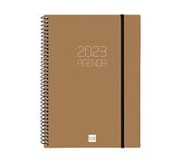 Finocam - Agenda 2023 spirale ovale hebdomadaire vue horizontale janvier 2023 - Décembre 2023 (12 mois) Marron Catalan