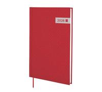 Finocam Agenda 2026 avec vue verticale hebdomadaire, janvier-décembre (12 mois), agenda annuel 2026 avec ruban à points, couverture rigide Dynamic Porto, rouge, catalan