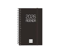 Finocam Agenda avec bloc-notes DuoBand 2026 Vue horizontale hebdomadaire janvier 2026 à décembre 2026 (12 mois) Rouge espagnol