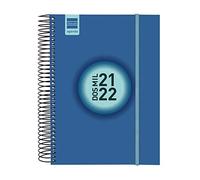 Finocam - Agenda Espir Label 2021 2022 E10-155 x 212 1 jour par page bleu cobalt catalan