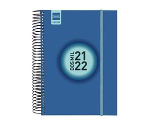 Finocam - Agenda Espir Label 2021 2022 E10-155 x 212 1 jour par page bleu cobalt catalan