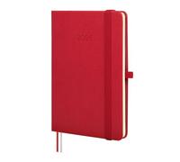 Finocam Agenda hebdomadaire 2026 horizontal de janvier à décembre (12 mois) avec élastique et 2 bandes pointues, couverture rigide, texture minimale, rouge, espagnol