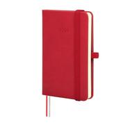 Finocam Agenda hebdomadaire 2026 horizontal de janvier à décembre (12 mois) avec élastique et 2 bandes pointues, couverture rigide, texture minimale, rouge, espagnol