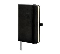 Finocam Agenda semainier horizontal 2026 de janvier à décembre 2026 avec élastique et 2 bandes pointues, couverture rigide à texture minimale, noir, catalan