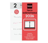 Finocam - Bloc de bureau 2026 2 pages Jour Janvier 2026 - Décembre 2026 (12 mois) Neutre Espagnol