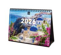 Finocam - Calendrier de bureau 2026 1 Mois par page Janvier - Décembre 2026 + Sept.-Déc. 2025 (4 mois) réduits | Calendrier 2026 | Images Charming - International