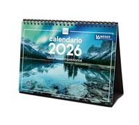 Finocam - Calendrier de bureau 2026 Vue mensuelle Janvier - Décembre 2026 + Sep.- Déc. 2025 (4 mois) réduits | Calendrier 2026 | Images Nature - Espagnol