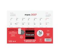 Finocam Calendrier magnétique Bloc 16 mois 2026 2027 | 1 Mois par Page · Septembre 2026 - Décembre 2027 | Neutre · Langue: Français - Calendrier Frigo
