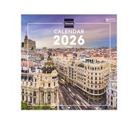 Finocam - Calendrier mural 2026 30 x 30 cm 1 Mois par page Janvier - Décembre 2026 + Sept.-Déc. 2025 (4 mois) réduits | Calendrier 2026 | Images Madrid - International