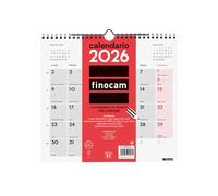 Finocam - Calendrier mural 2026 Disposition mensuelle Janvier - Décembre 2026 12 mois | Calendrier 2026 pour les annotations | Planner mensuel Neutre - Italien, Mur écrire, M - 265x245 mm