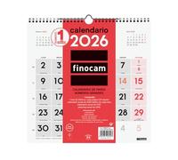 Finocam - Calendrier mural grands chiffres 2026 avec vue janvier - décembre (12 mois) | Calendrier 2026 | Planning mensuel neutre - espagnol