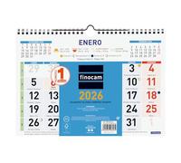 Finocam - Calendrier mural grands chiffres 2026 avec vue janvier - décembre (12 mois) | Calendrier 2026 | Planificateur mensuel couleur - espagnol