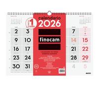 Finocam - Calendrier mural grands chiffres 2026 avec vue janvier - décembre 2026 (12 mois) | Calendrier 2026 | Planificateur mensuel neutre - espagnol